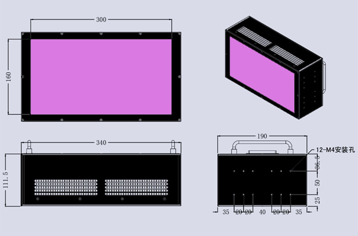 uv光油固化用UVLED面光源-300×160(图3)