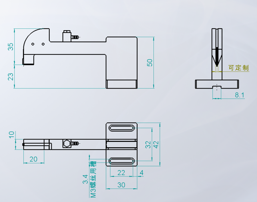 垂直光纤阵列夹具 吸附型 F-XF009(图2)